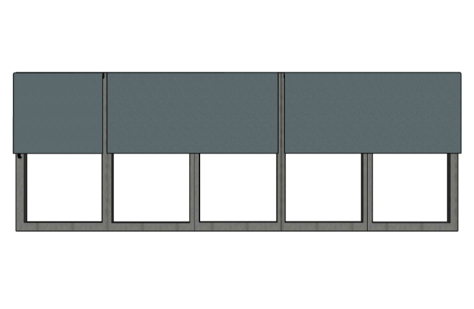 5-panel bi-fold door blinds configuration