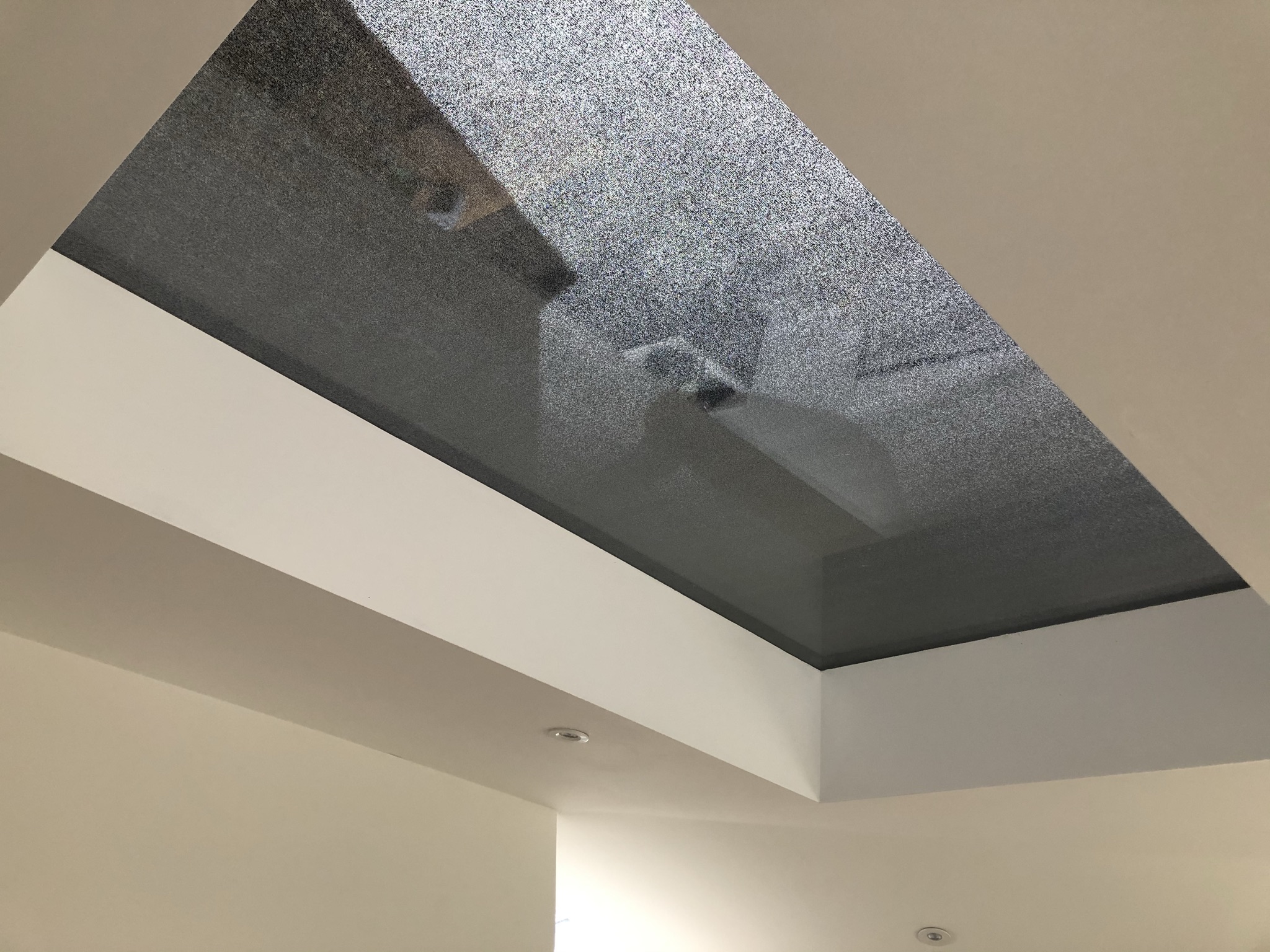 Undershot of external rooflight blind